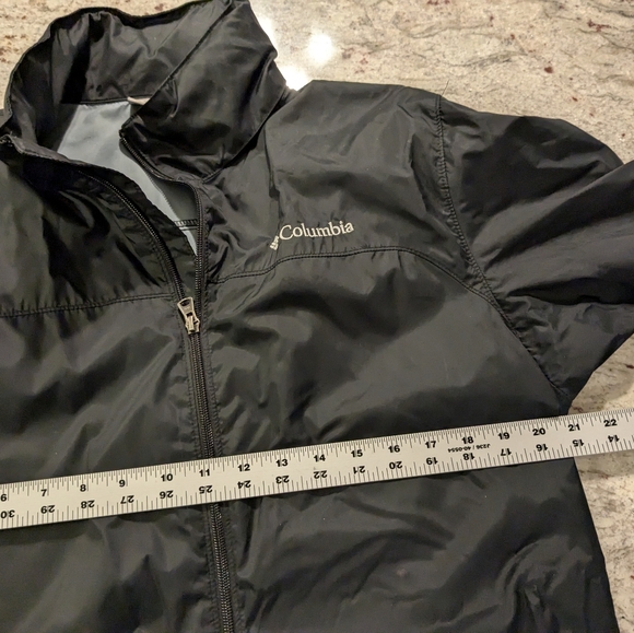 Columbia Jacket Mens Size Medium Lightweight Hooded Black Zipper Back To School - Picture 10 of 11